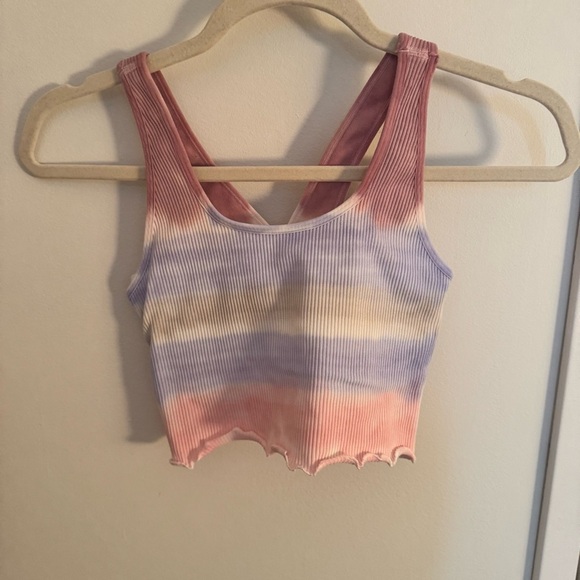 SPIRITUAL GANGSTER tie dye ribbed cropped tank sports bra - Picture 2 of 5